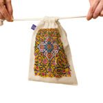Price and Buy Drawstring Cotton Storage Bag – Reusable and Durable with Persian Tile Design - Image 3