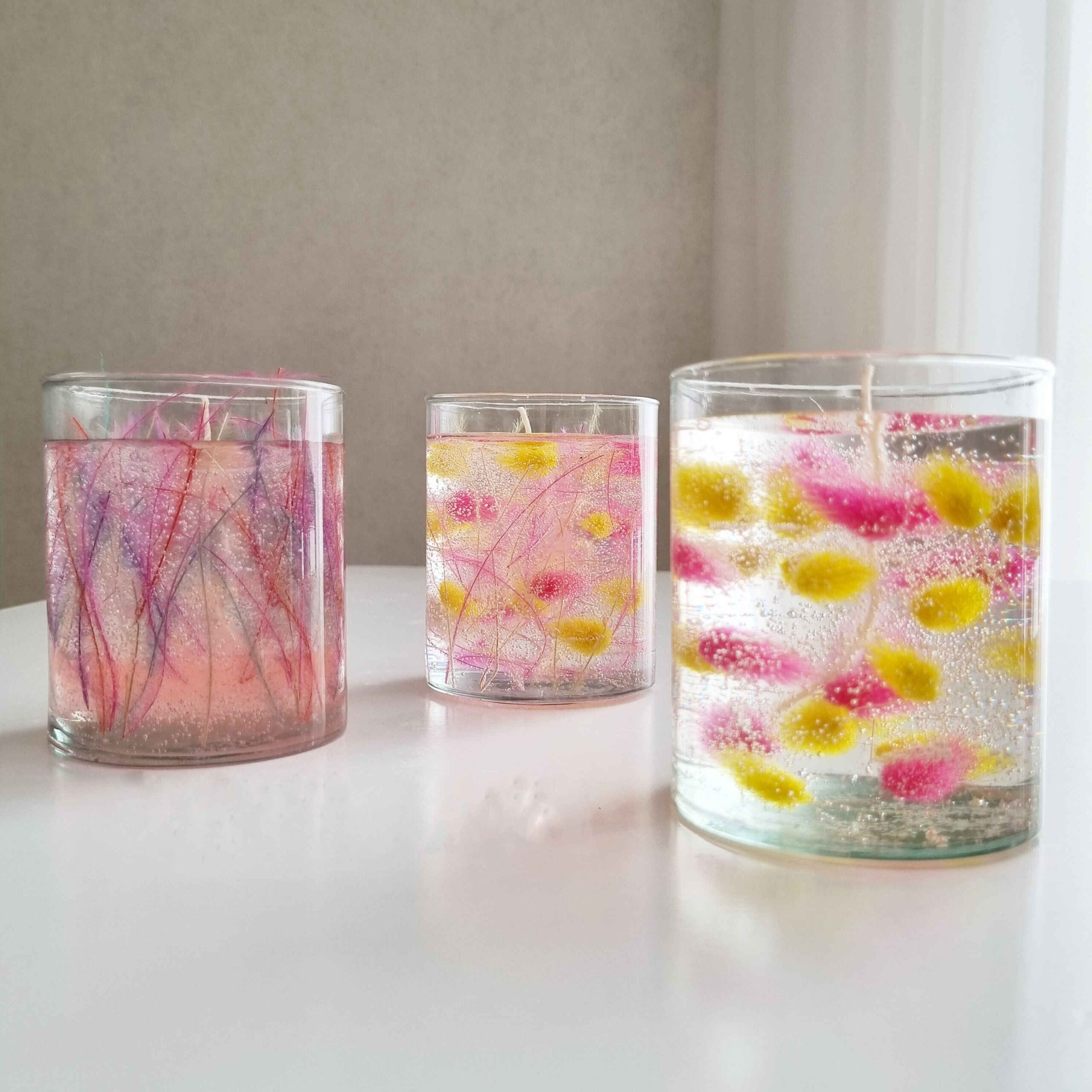 Price and Buy Dried Flower Gel Paraffin Glass Jar Candle – Handcrafted Design - Image 3