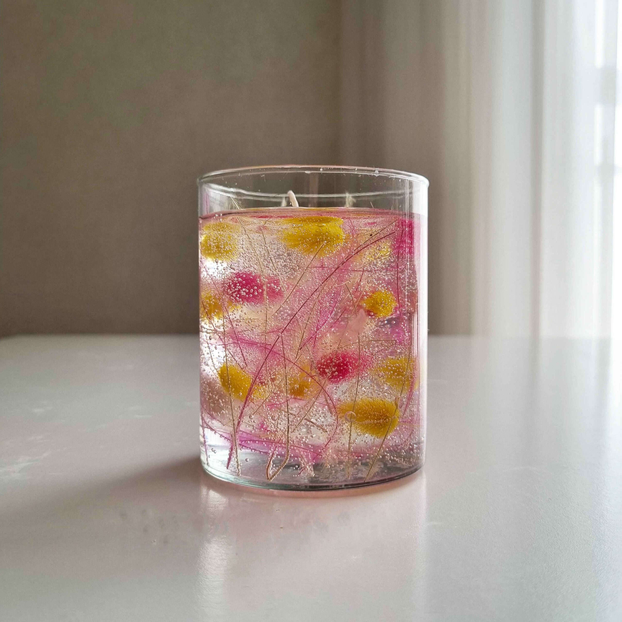 Price and Buy Dried Flower Gel Paraffin Glass Jar Candle – Handcrafted Design - Image 4