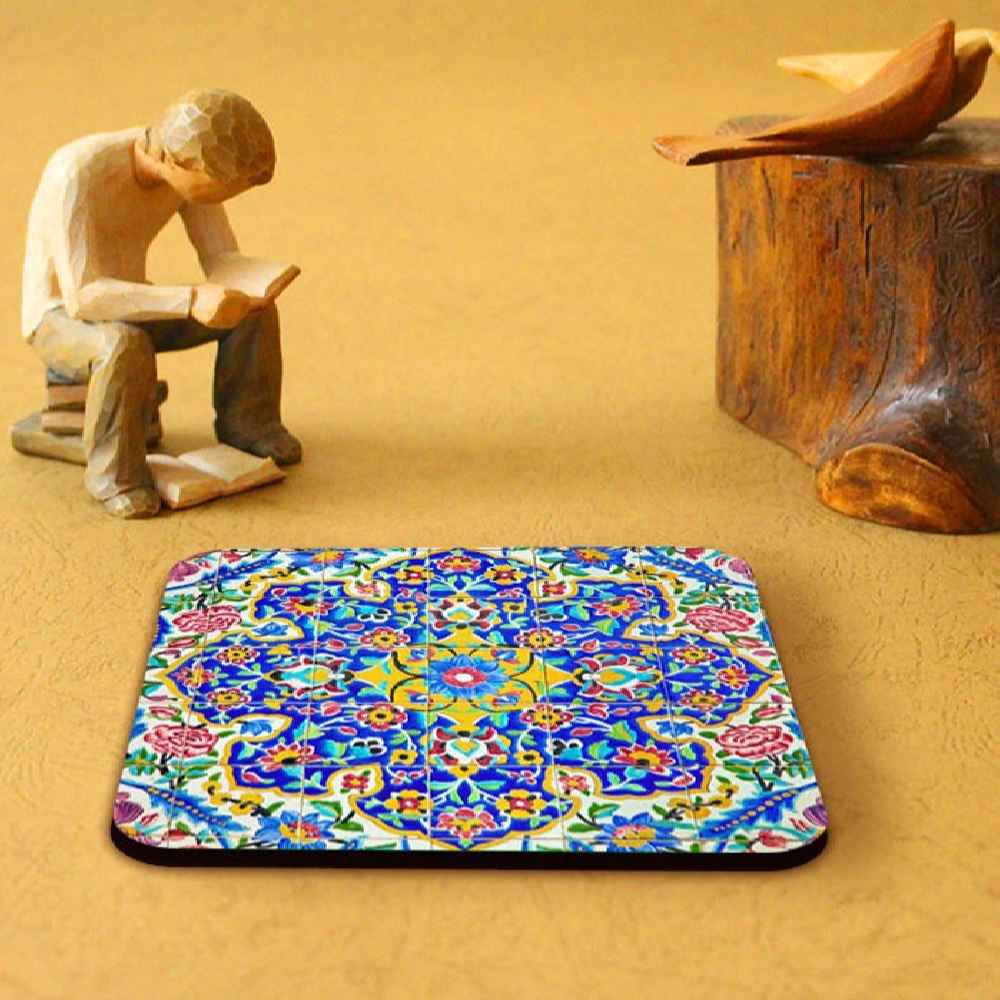 Price and Buy Drink Coaster Set & Holder With Persian Inspired Artistic Design Kaashi - Image 3