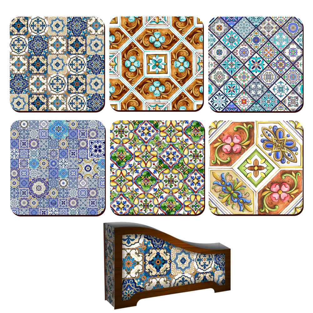 Price and Buy Drink Coaster Set & Holder With Persian Inspired Artistic Design Rahil