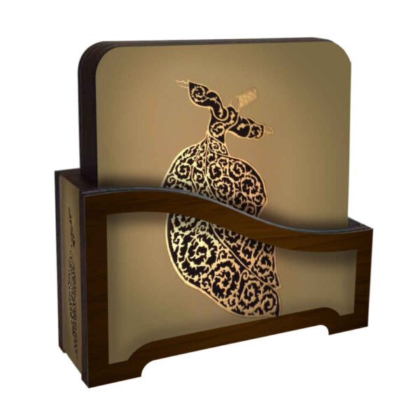 Price and Buy Drink Coaster Set & Holder with Sufi Inspired Artistic Design Sama Dance_68fc46bf1d4b0.jpeg Price and Buy Drink Coaster Set & Holder with Sufi Inspired Artistic Design Sama Dance