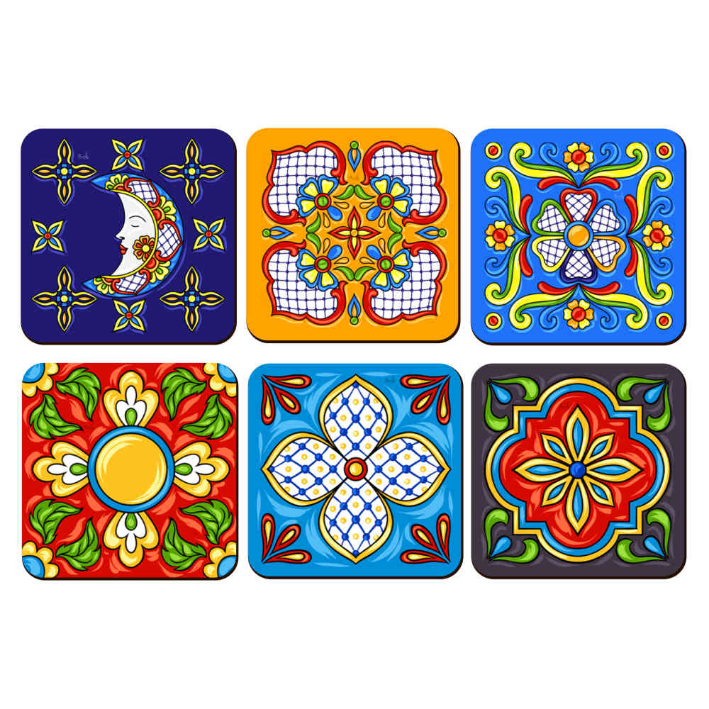 Price and Buy Drink Coaster Set With Persian Inspired Artistic Design Beautiful