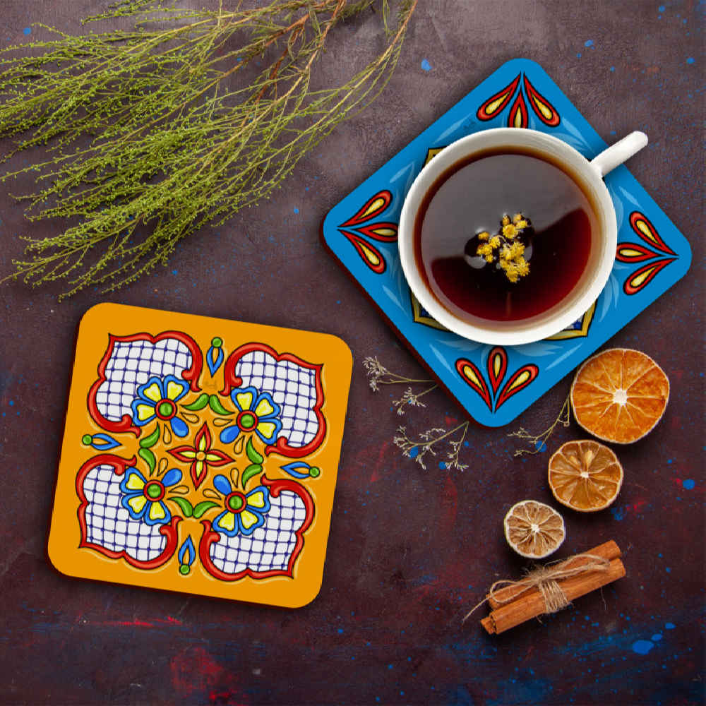 Price and Buy Drink Coaster Set With Persian Inspired Artistic Design Beautiful - Image 3