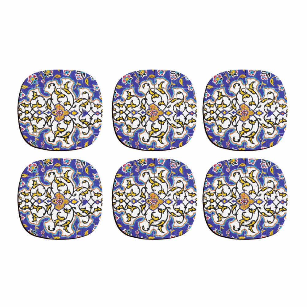 Price and Buy Drink Coaster Set With Persian Inspired Artistic Design Eslimi Tile