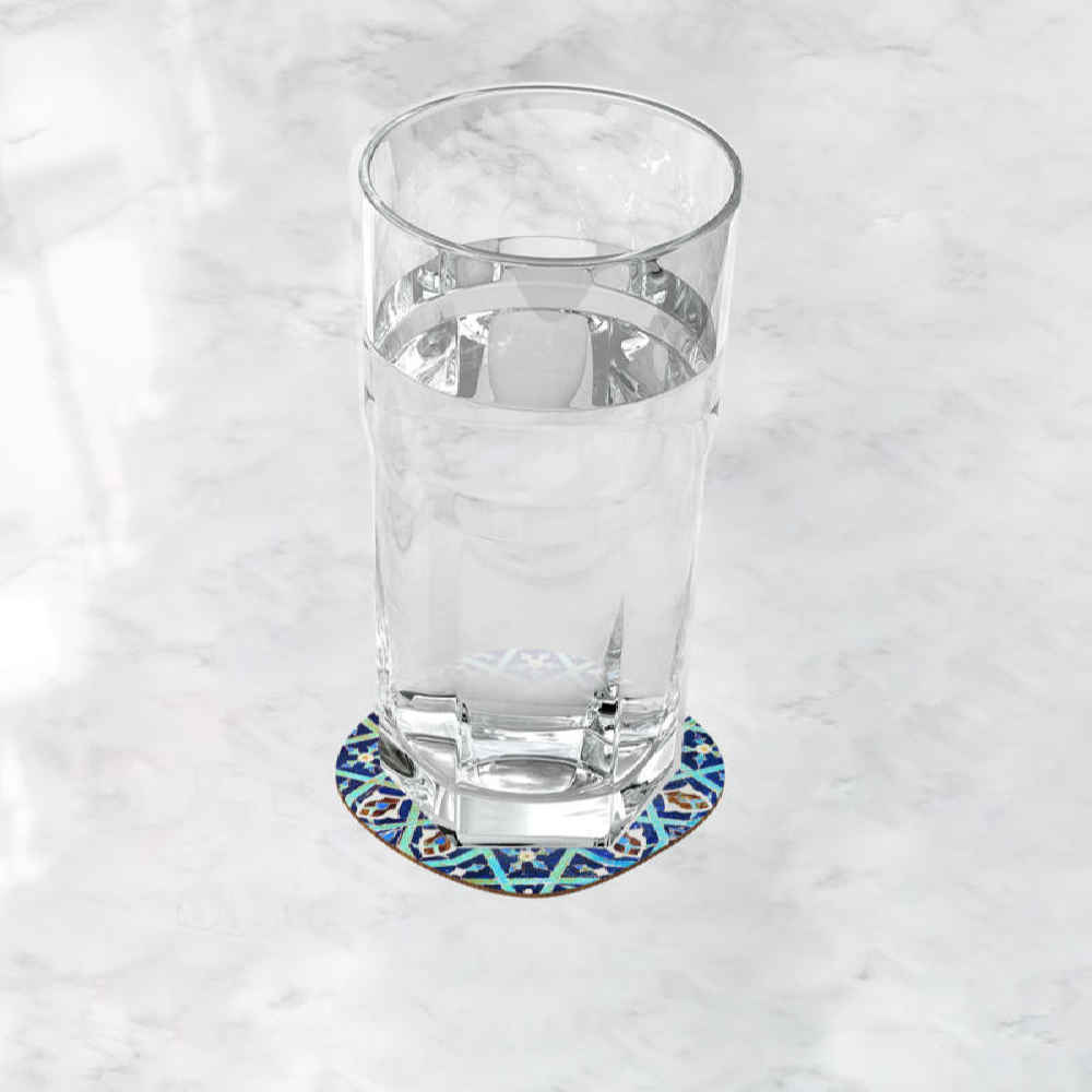Price and Buy Drink Coaster Set With  Persian Inspired Artistic Design Turquoise - Image 3