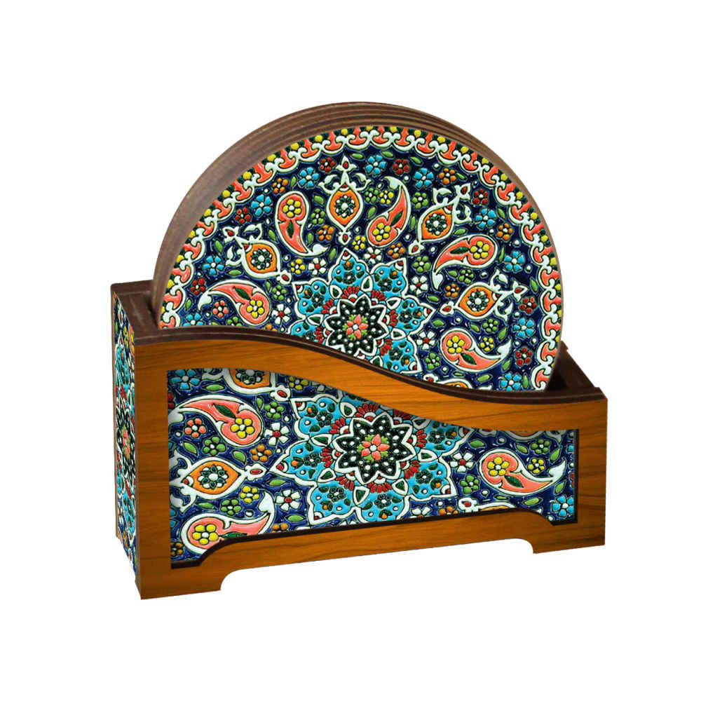 Price and Buy Drink Coaster Set With Persian Inspired Mandalas Design Luxino