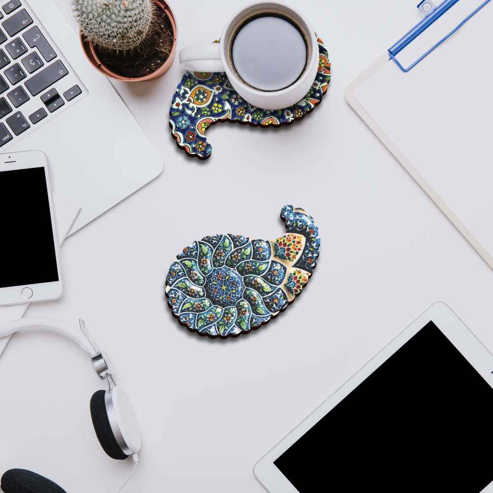 Price and Buy Drink Coaster Set With Persian Inspired Mandalas Design Minakari - Image 4
