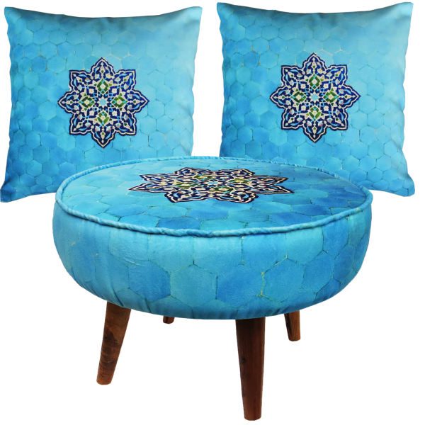 Price and Buy Eclectic Round Velvet Footstool & Cushions Set Inspired by Persian Art_68f534e7b0d58.jpeg Price and Buy Eclectic Round Velvet Footstool & Cushions Set Inspired by Persian Art