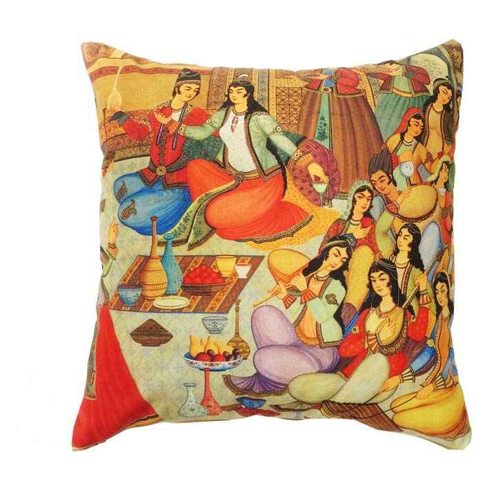 Price and Buy Eclectic Velvet Footstool & Cushions Set Inspired by Persian Art - Image 3