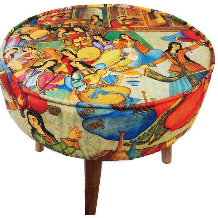 Price and Buy Eclectic Velvet Footstool & Cushions Set Inspired by Persian Art - Image 4