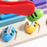 Price and Buy Educational Montessori Wooden Toy, 5-Column Shape Base with Fishing & Bee - Image 3