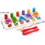 Price and Buy Educational Montessori Wooden Toy, 5-Column Shape Base with Fishing & Bee - Image 6