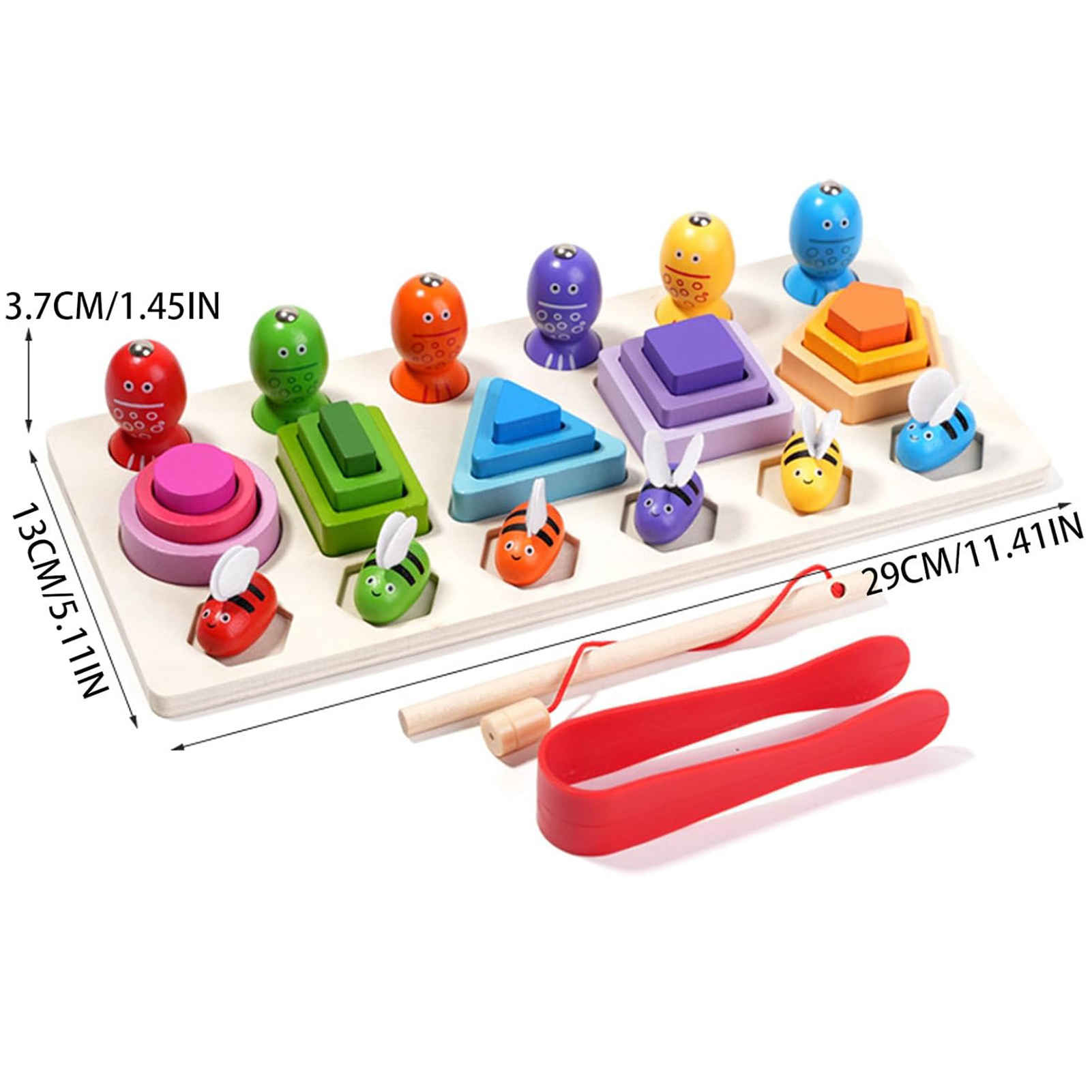 Price and Buy Educational Montessori Wooden Toy, 5-Column Shape Base with Fishing & Bee_6903a65146d13.jpeg Price and Buy Educational Montessori Wooden Toy, 5-Column Shape Base with Fishing & Bee - Image 6