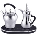 Price and Buy Electric Steel Coffee Percolator – Dual Electric Kettle Set for Arabic Coffee & Tea with Warming Station