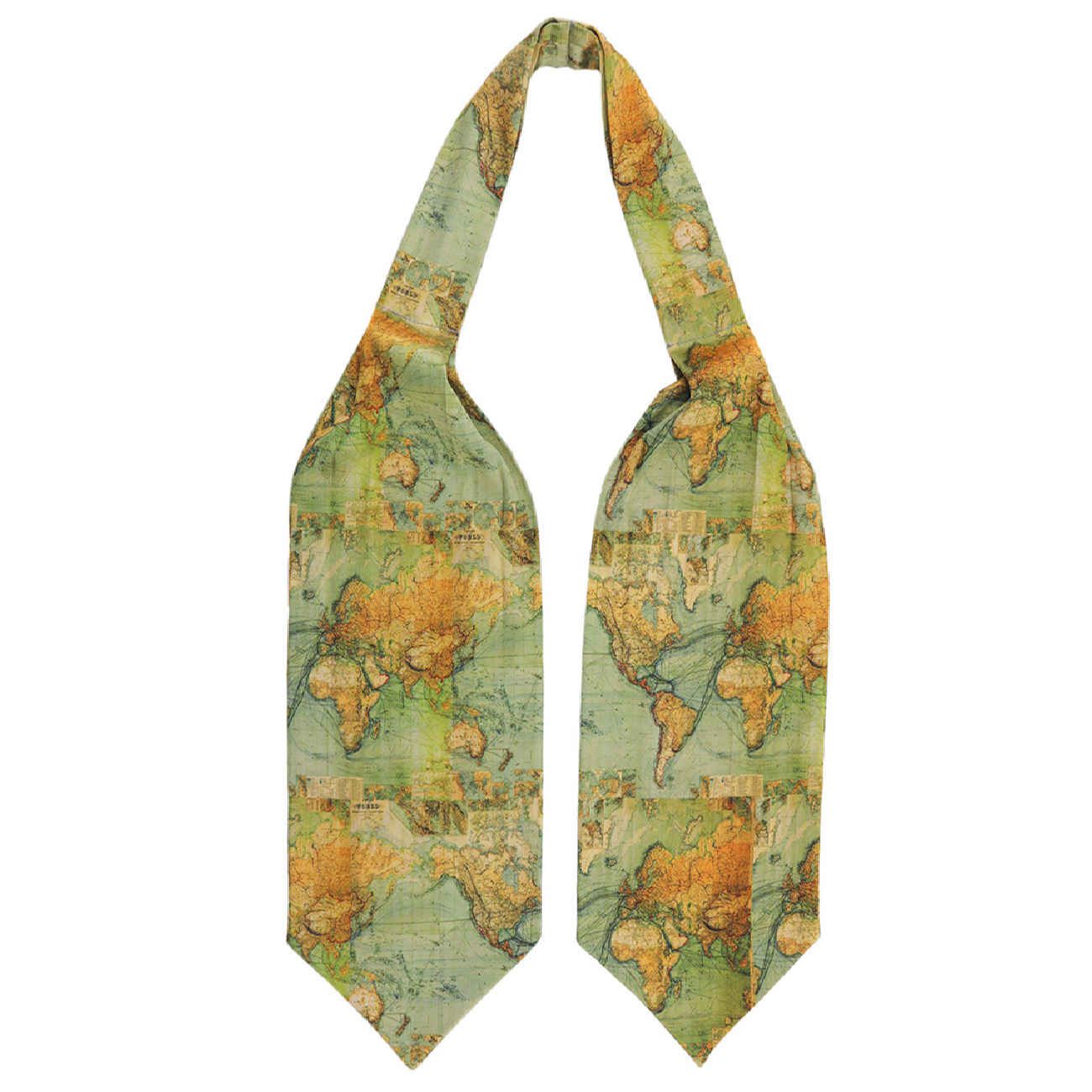 Price and Buy Elegant Ascot tie – Ideal for Event & Ceremony with Earth Map Pattern in Green_6902a0864bb65.jpeg Price and Buy Elegant Ascot tie – Ideal for Event & Ceremony with Earth Map Pattern in Green - Image 1