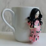 Price and Buy Elegant Ceramic Coffee Mug with Pregnant Woman Themed Artwork - Image 3