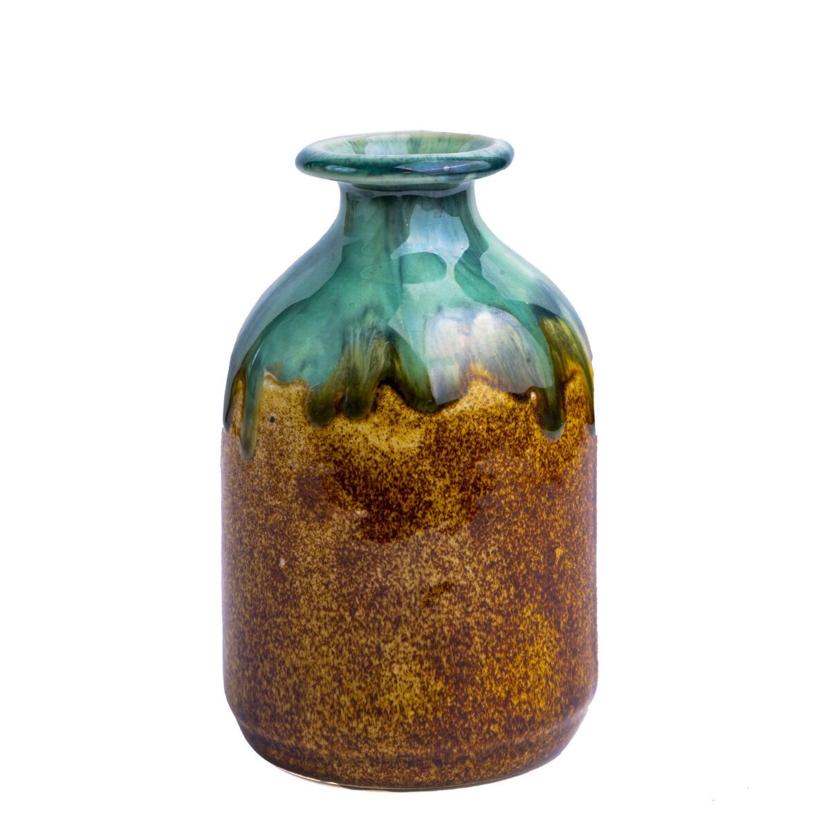 Price and Buy Elegant Handcrafted Bud Pottery Vase with Drip Glaze Design for Home Decor