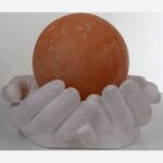 Price and Buy Elegant Handcrafted Table Lamp with a Carved Salt Stone Globe