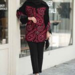 Price and Buy Elegant Iranian Manto Set with Traditional Boteh Jeghe Pattern – Timeless Persian Style