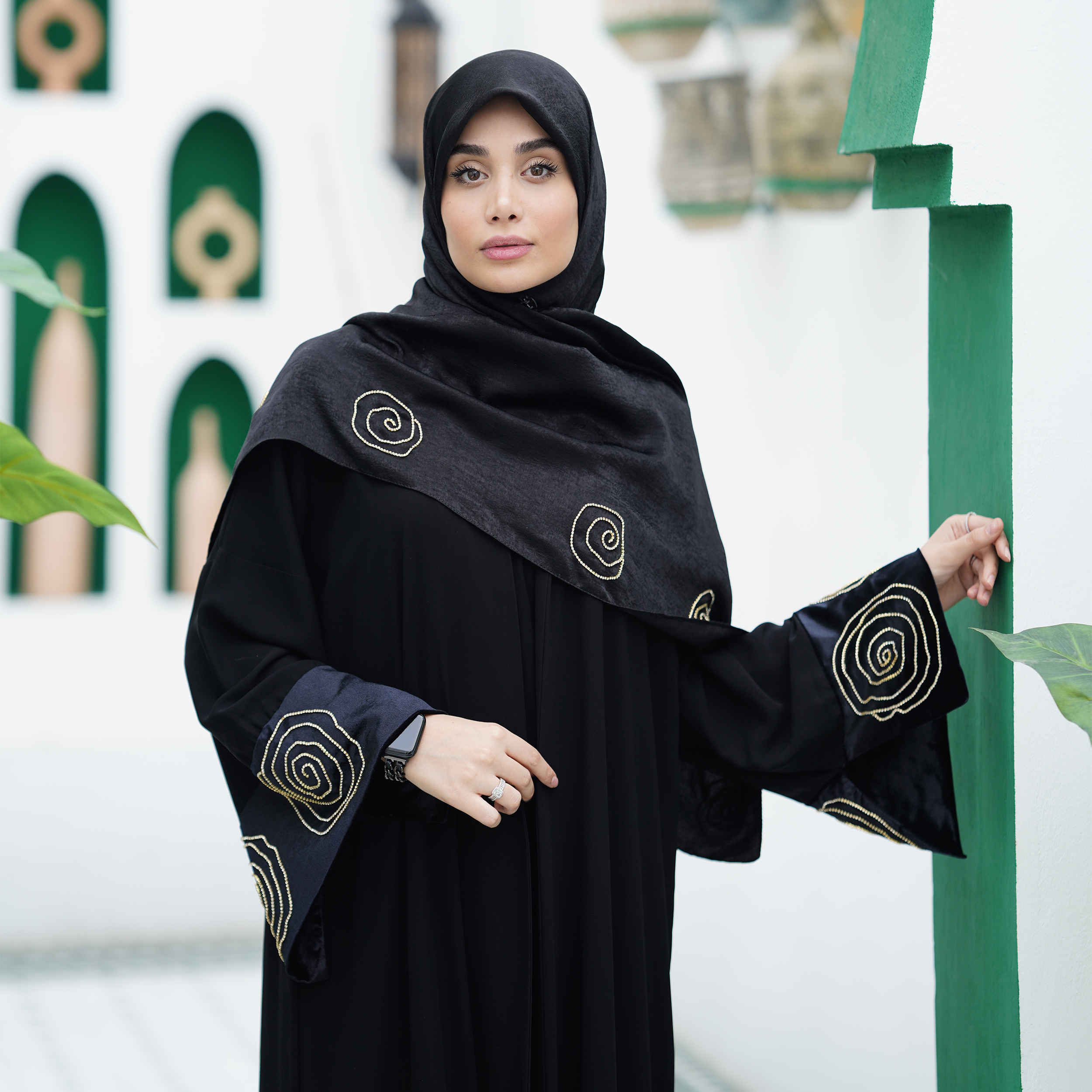 Price and Buy Elegant Loose Fit Abaya for Muslim Women with Embroidered Roses - Image 3