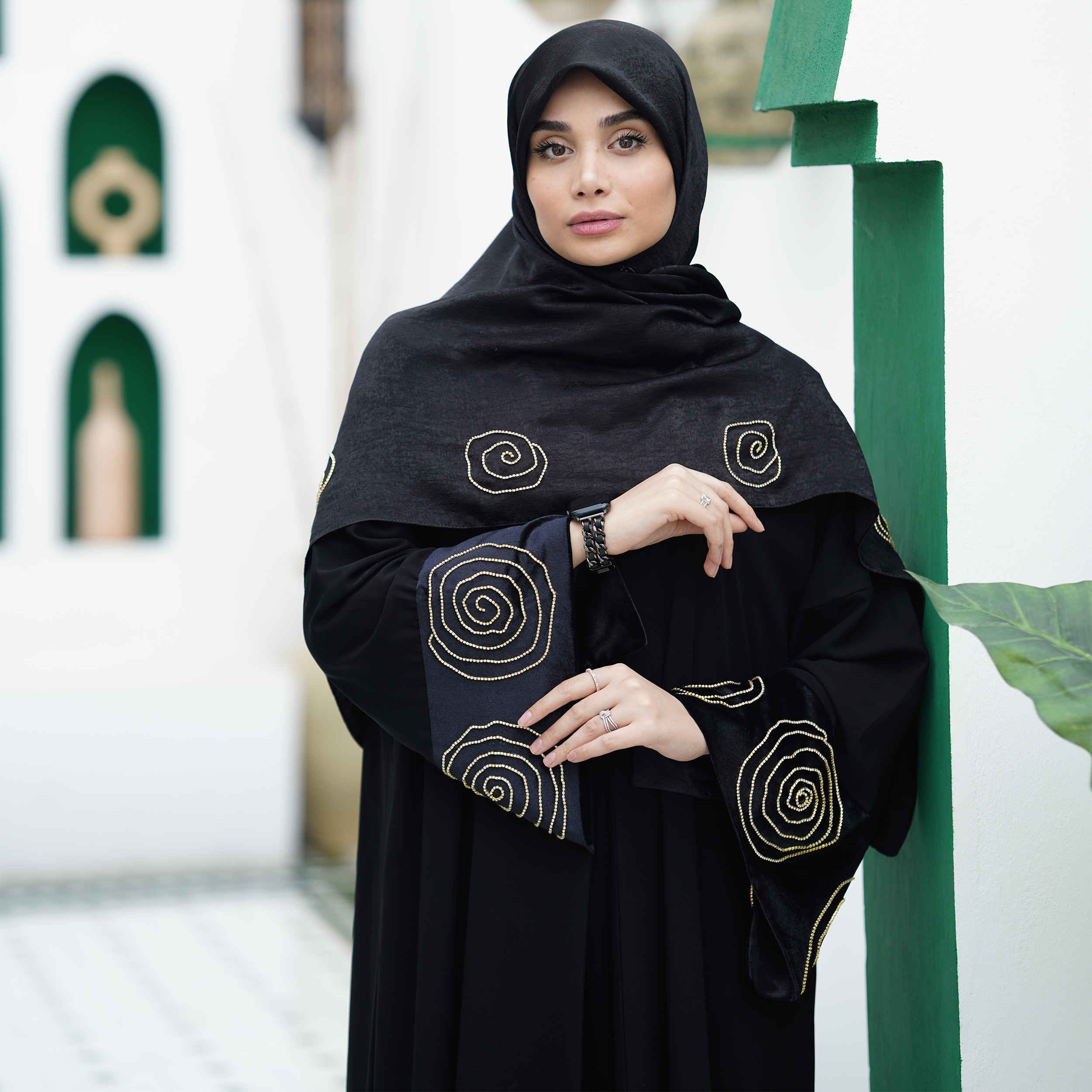 Price and Buy Elegant Loose Fit Abaya for Muslim Women with Embroidered Roses - Image 4