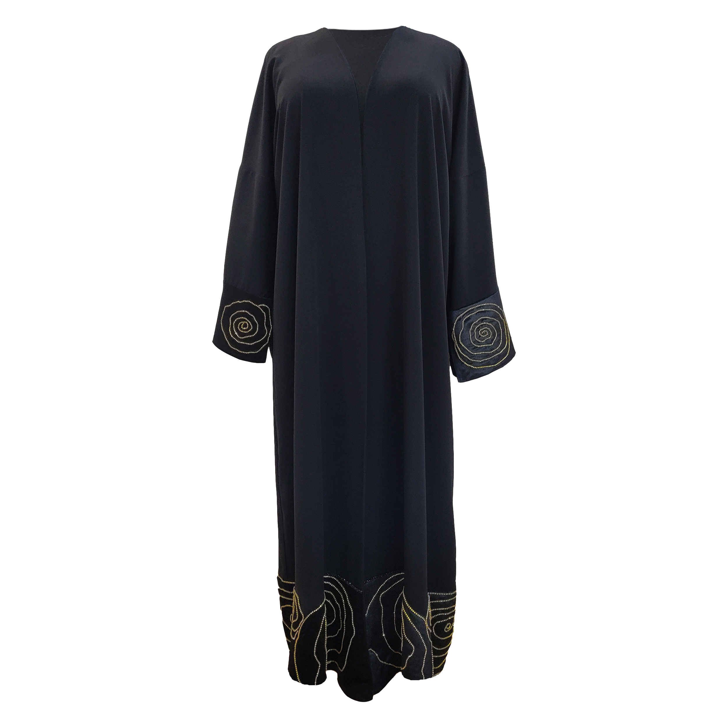 Price and Buy Elegant Loose Fit Abaya for Muslim Women with Embroidered Roses - Image 6