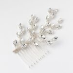 Price and Buy Elegant Metal Hair Comb Clip with, Leaf Gemstone Design – 2 Pcs