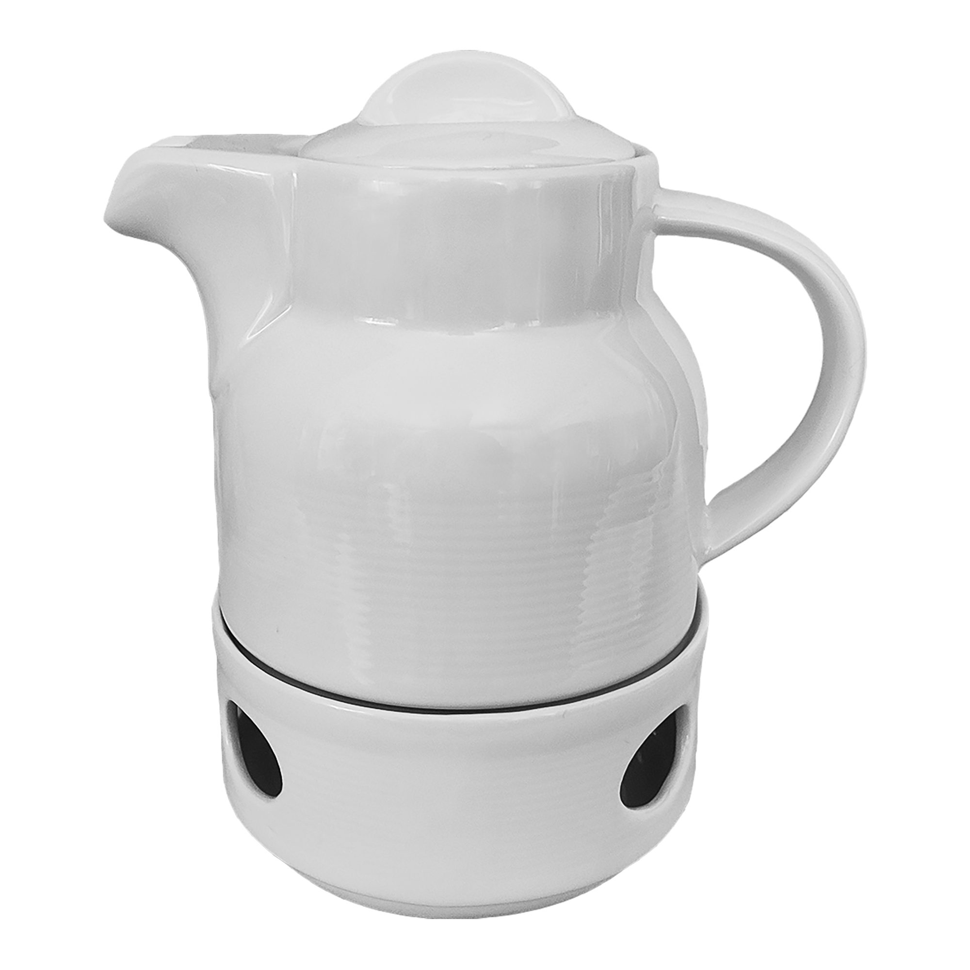 Price and Buy Elegant Porcelain Serving Teapot with Warmer in White