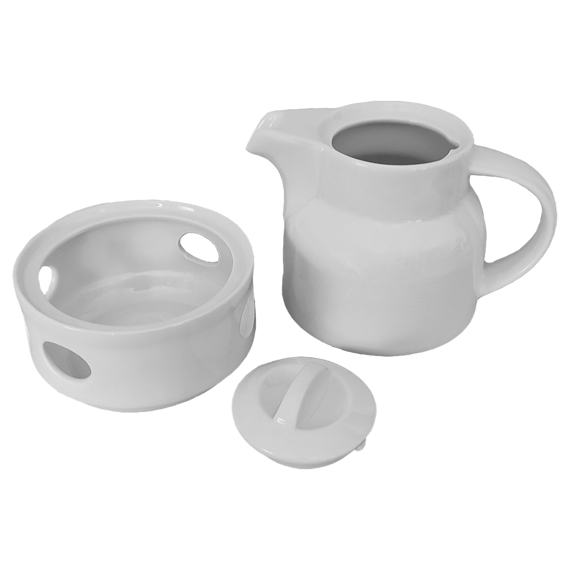 Price and Buy Elegant Porcelain Serving Teapot with Warmer in White - Image 6