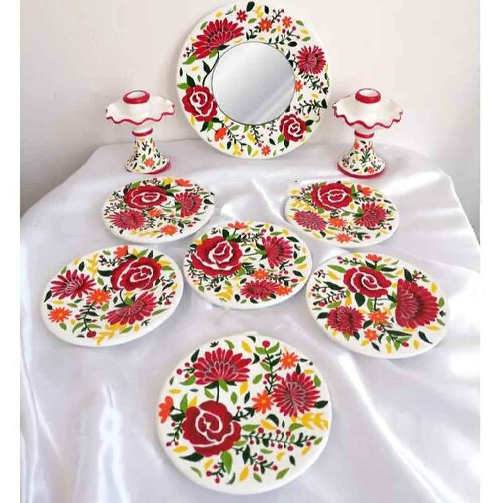 Price and Buy Elegant Pottery Haft-seen Set with Floral Pattern for Nowruz