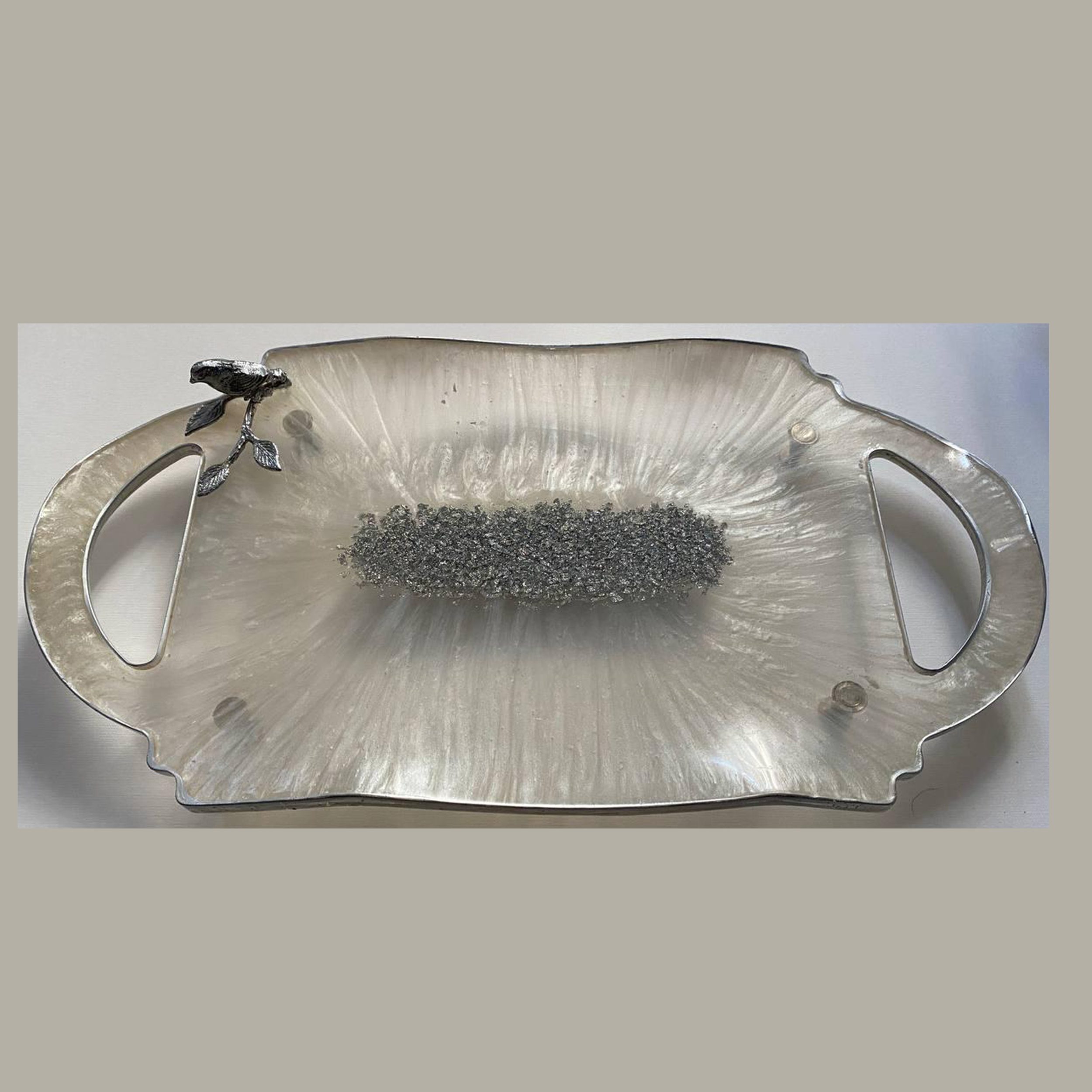 Price and Buy Elegant Resin Serving Tray Hand Painted with Handles - Image 4