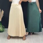 Price and Buy Elegant Satin Pleated Skirt in Multiple Colors – Stylish and Versatile for Any Occasion - Image 3