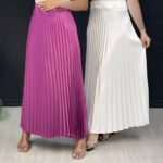 Price and Buy Elegant Satin Pleated Skirt in Multiple Colors – Stylish and Versatile for Any Occasion - Image 4
