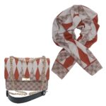 Price and Buy Elegant Shoulder Bag with Chain Detailing & Matching Scarf for a Perfect Outfit