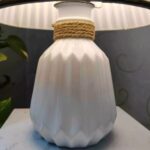 Price and Buy Elegant White and Gold Geometric Ceramic Table Lamp – Modern Design with Sophisticated Charm - Image 4