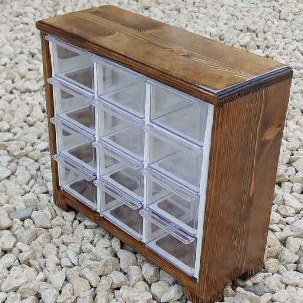 Price and Buy Elegant Wooden Box – Stylish Storage Solution with 12-Cabinet Plastic Drawers - Image 3