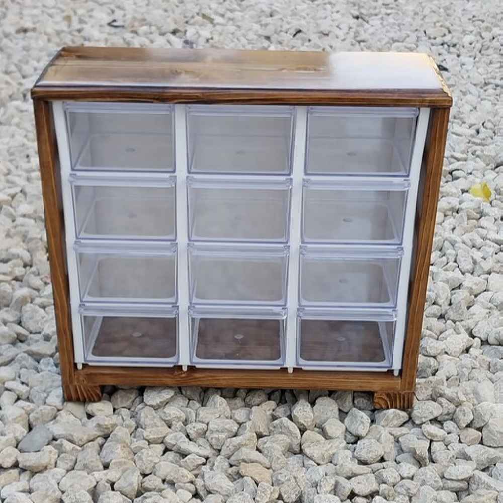 Price and Buy Elegant Wooden Box – Stylish Storage Solution with 12-Cabinet Plastic Drawers - Image 4