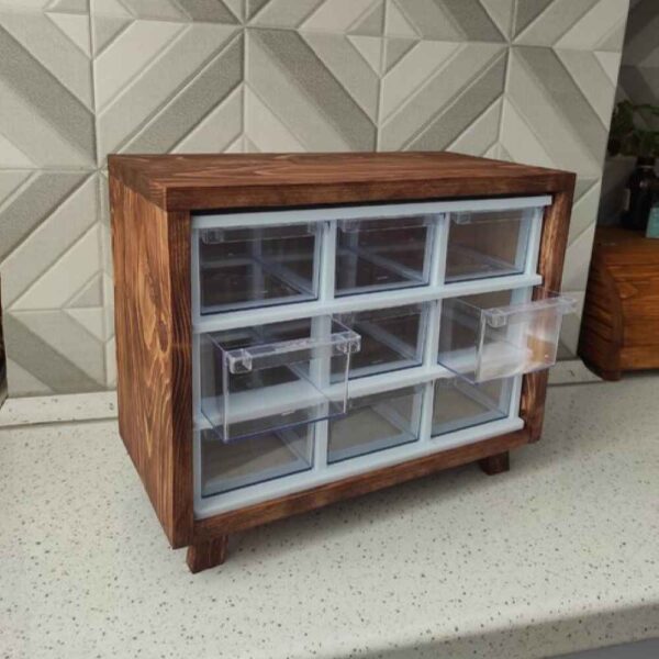 Price and Buy Elegant Wooden Box – Stylish Storage Solution with 9-Cabinet & Plastic Drawers_68fe871a5b95d.jpeg Price and Buy Elegant Wooden Box – Stylish Storage Solution with 9-Cabinet & Plastic Drawers