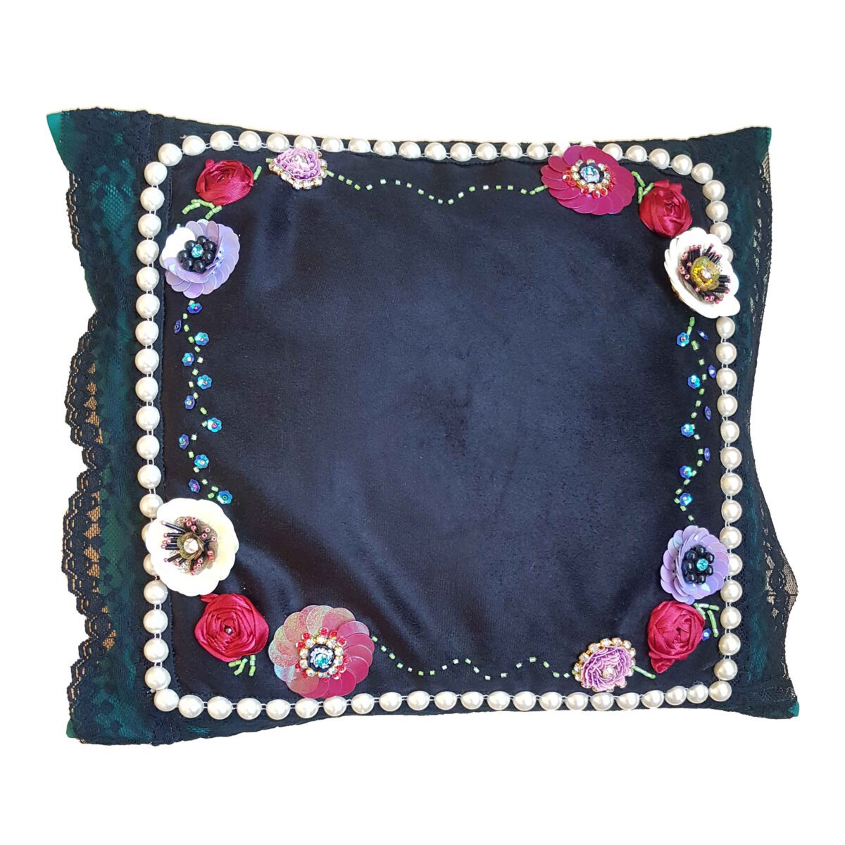 Price and Buy Embroidered Cushion Cover – Handcrafted Crochet Jewelry Design
