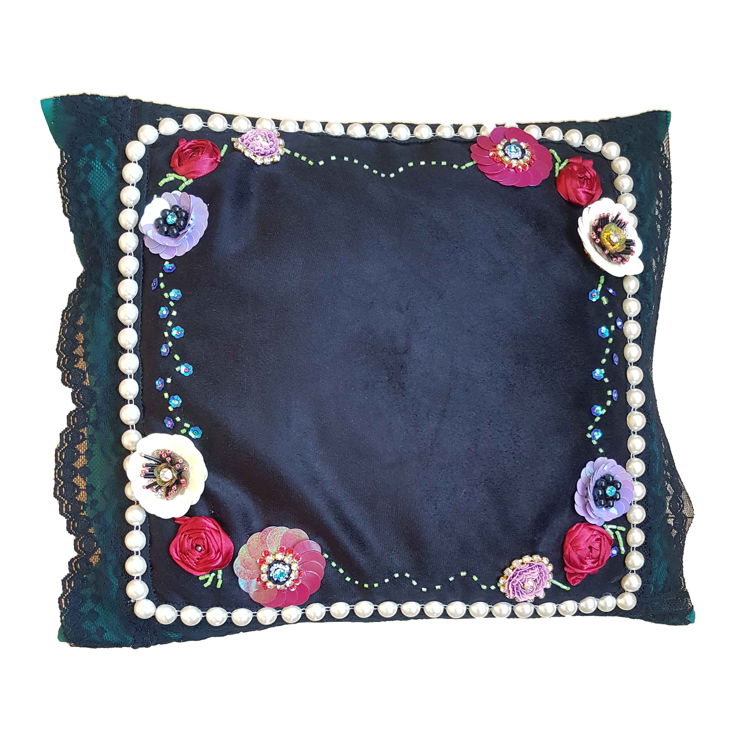 Price and Buy Embroidered Cushion Cover – Handcrafted Crochet Jewelry Design
