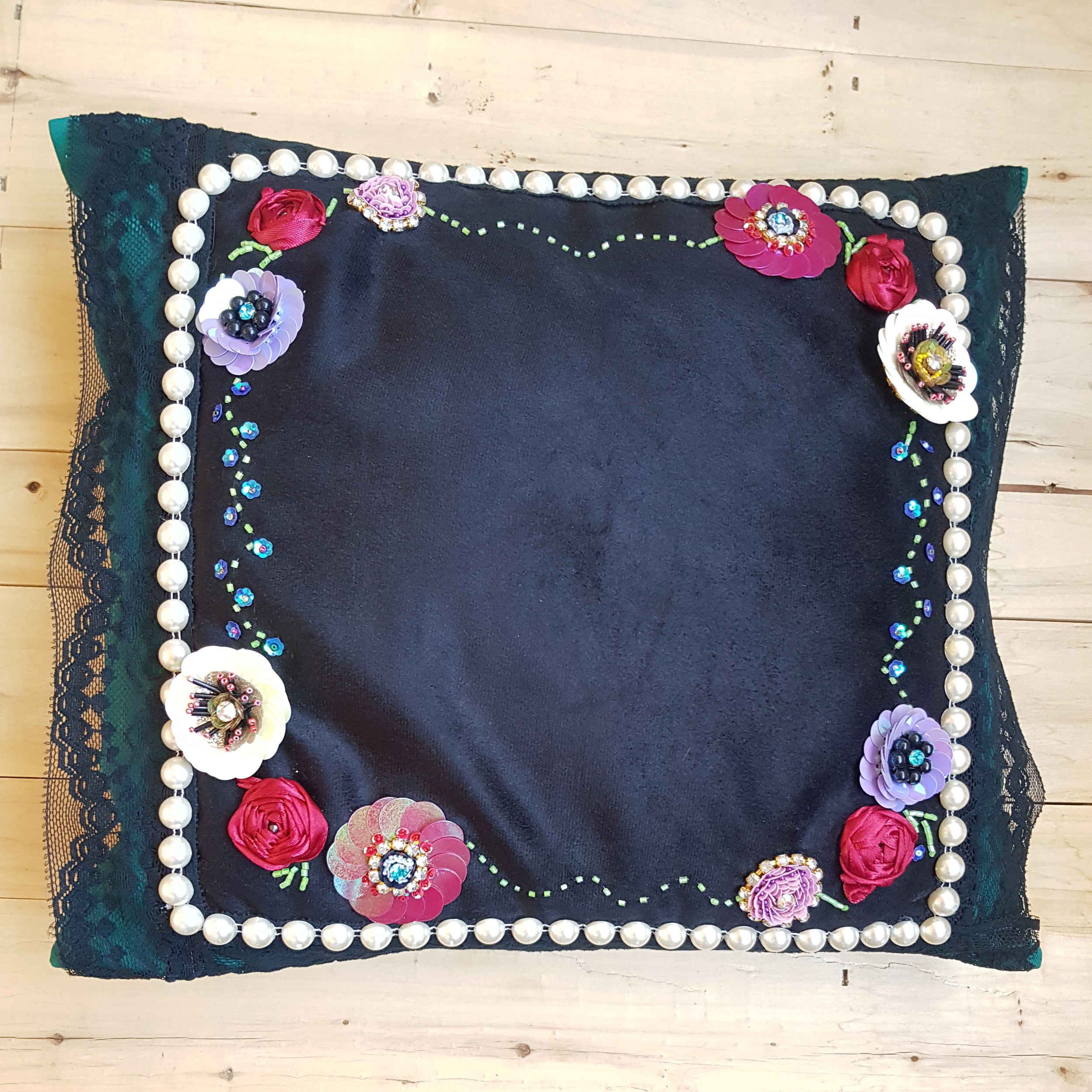 Price and Buy Embroidered Cushion Cover – Handcrafted Crochet Jewelry Design - Image 3