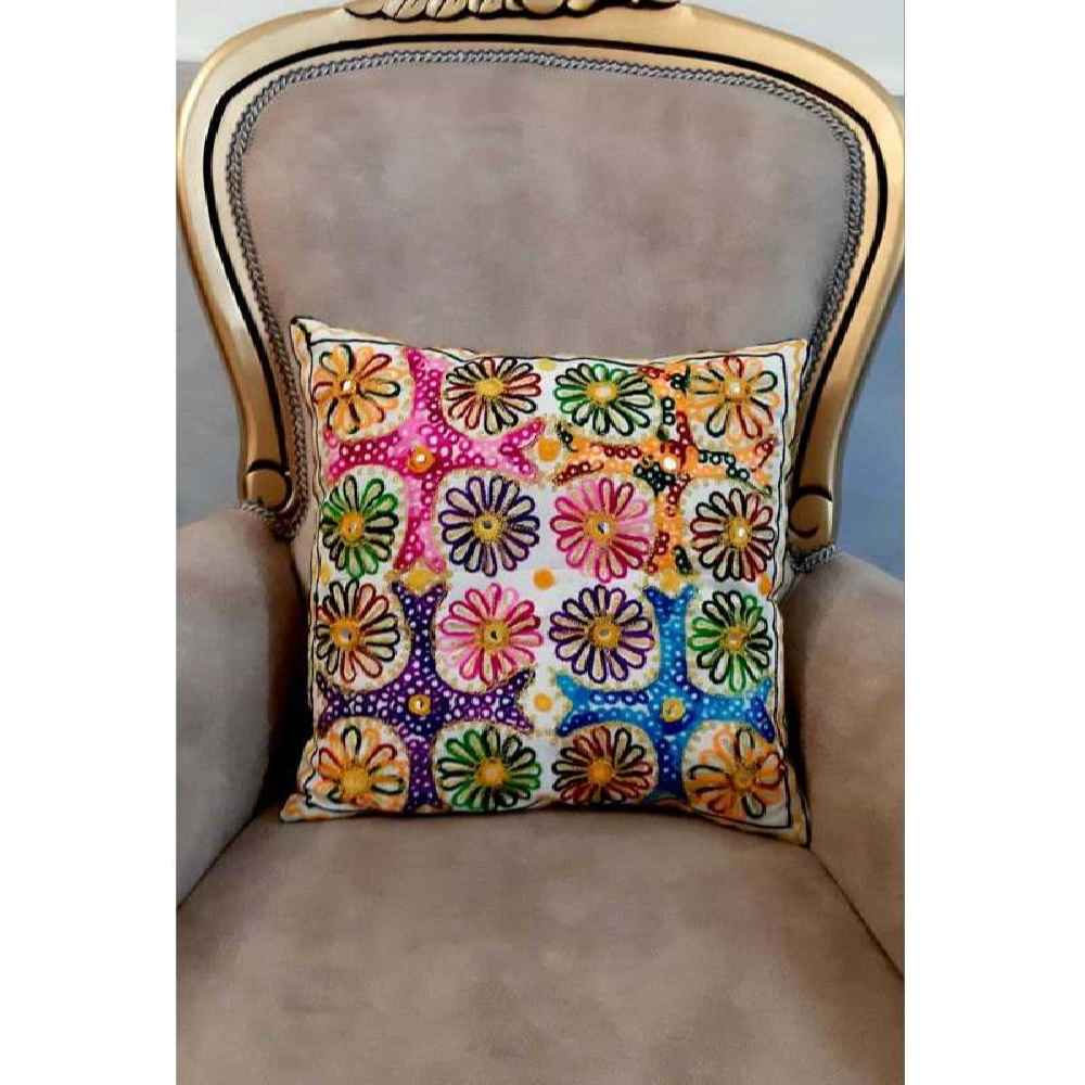 Price and Buy Embroidered Cushion Cover – Light Suzani Design - Image 3