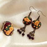 Price and Buy Embroidered Jewelry Set Include Pair of Free Hair Clips and Keychain - Image 4
