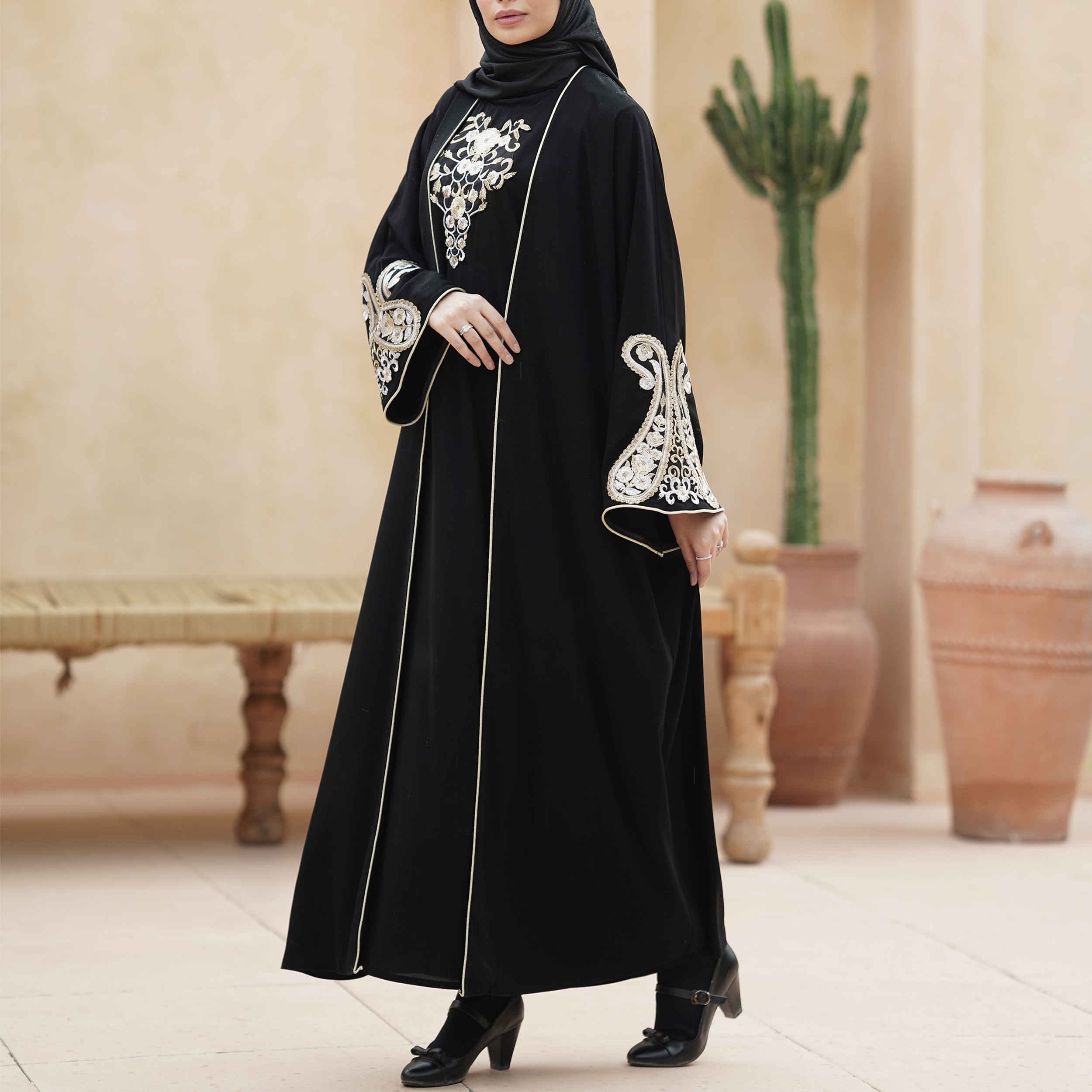Price and Buy Embroidered Loose Fit Abaya for Muslim Women - Image 4