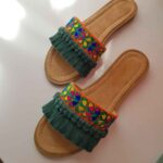 Price and Buy Embroidered Macrame Indoor Slipper for Women – Soft & Handmade with Leaf Design - Image 3