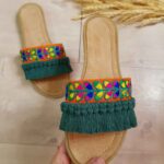 Price and Buy Embroidered Macrame Indoor Slipper for Women – Soft & Handmade with Leaf Design - Image 4