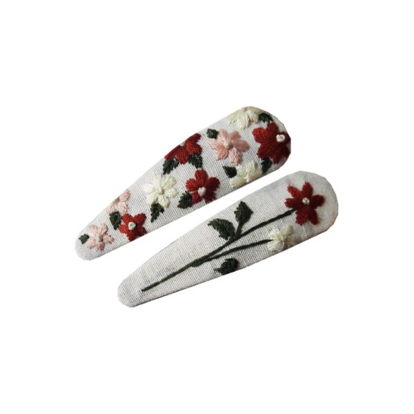 Price and Buy Embroidered Snap Hair Clip Set of 2 Handwoven Model Spring Bloom_6900497635ed0.jpeg Price and Buy Embroidered Snap Hair Clip Set of 2 Handwoven Model Spring Bloom