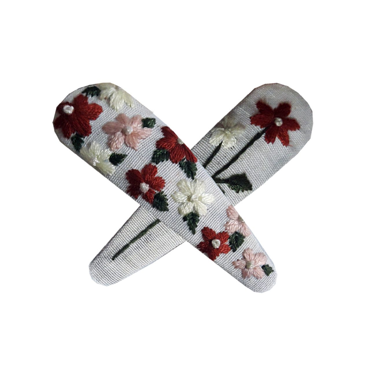 Price and Buy Embroidered Snap Hair Clip Set of 2 Handwoven Model Spring Bloom - Image 3