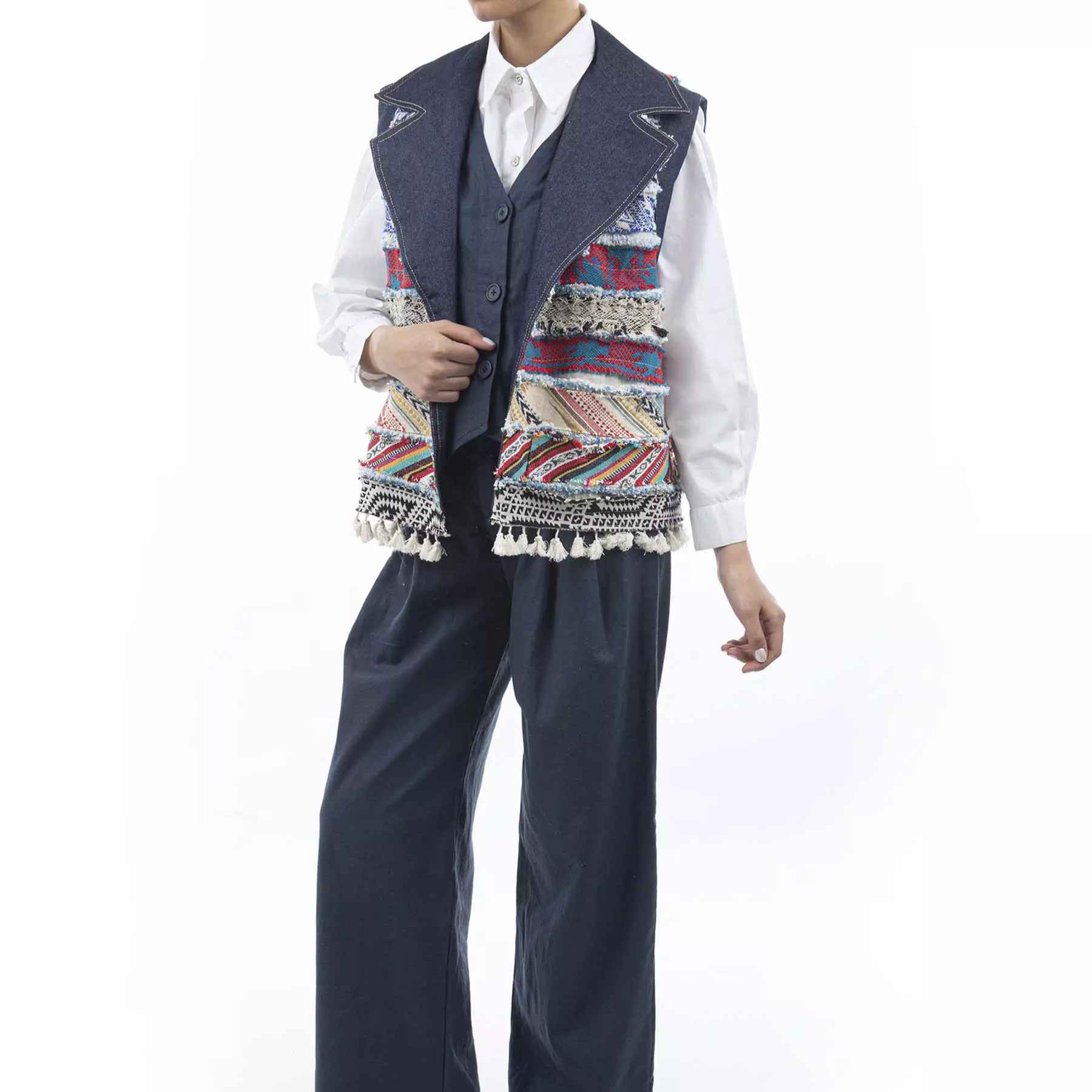 Price and Buy Embroidered Vest for Women with Patchwork Design - Image 6